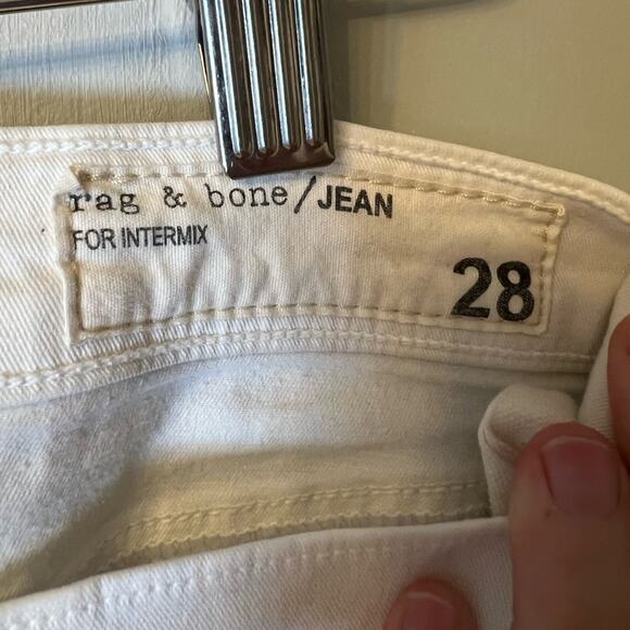rag & bone Skinny Capri Fray White Jeans Size 28 - Picture 2 of 6
